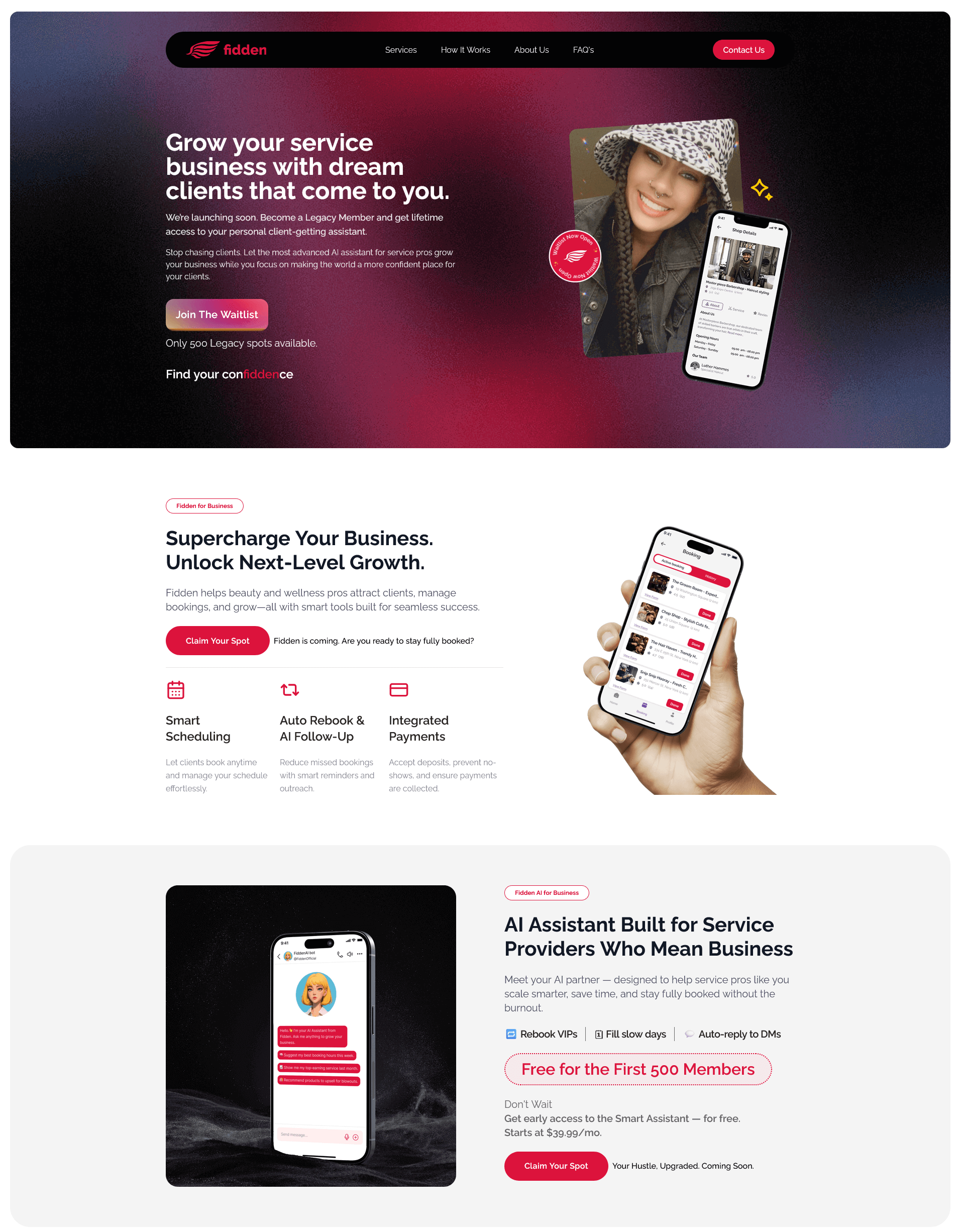 Fidden Website Landing Page